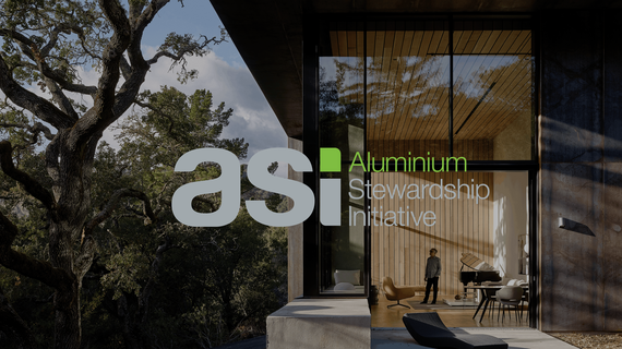 ASI logo in front of modern villa in a forest.